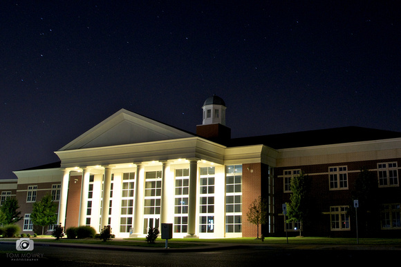 Hellstern Middle School at night
